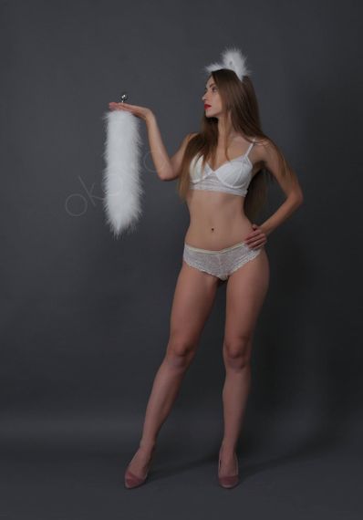 Анальний хутряний хвіст без пробки, Чорний, OKOVA 50 см. Sex Aura | Зображення 3