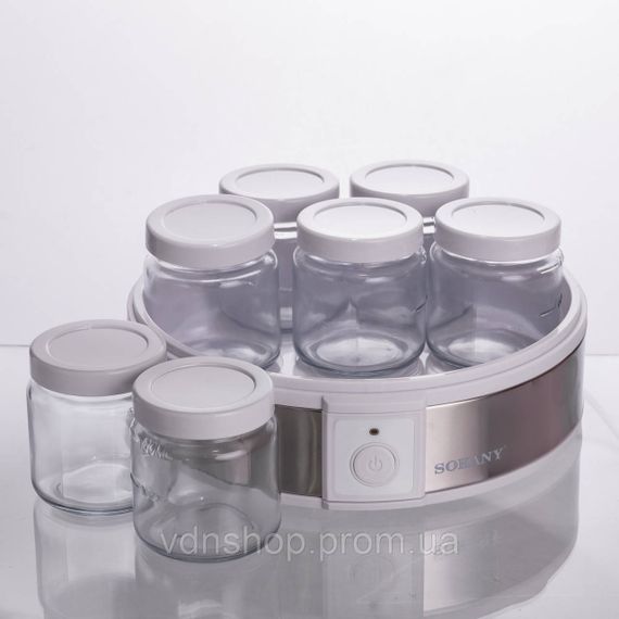 Йогуртниця електрична на 7 баночок по 180 (мл) апарат для приготування йогурту 20 Вт йогуртниця для дому SK-08017 | Зображення 1