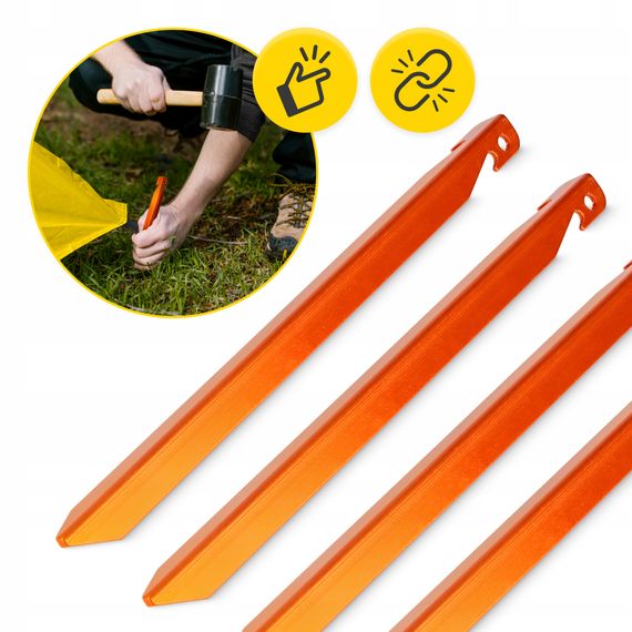 Набір кілочків для намету Mountain Goat алюмінієві 18 см, V-подібні 10 шт (P-5905973406895) | Зображення 4