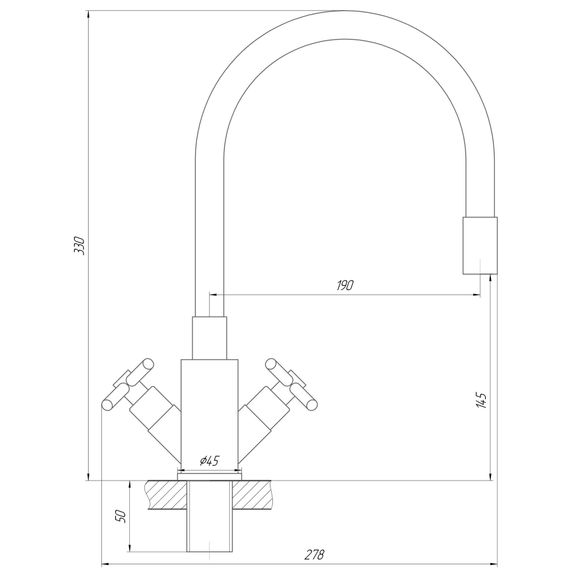 Змішувач для кухні Globus Lux DUKAT SD4-203SB | Зображення 3