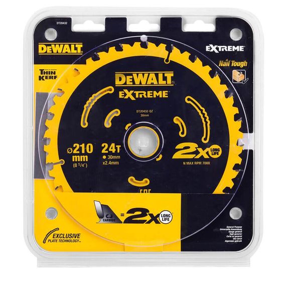 Диск пильний EXTREME 210*30мм DeWALT DT20432