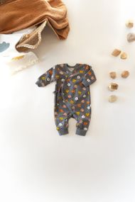 Ромпер кімоно з начосом, принт Мордочки від народження до 6 міс 68