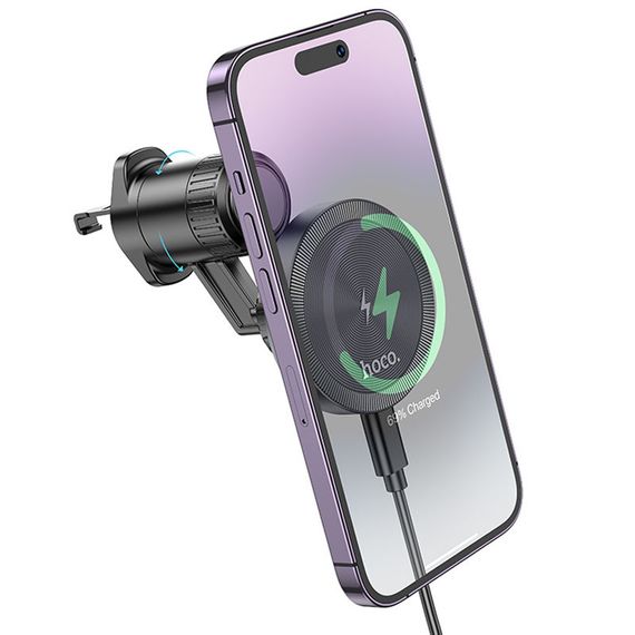 Автодержатель с MagSafe Hoco HW6 в дефлектор | Зображення 3