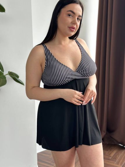 Стильний чорний купальник танкіні для дівчат PLUS SIZE | Зображення 7