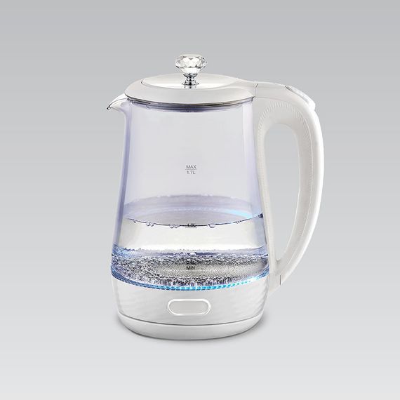 Електрочайник скляний Maestro MR-052-WHITE, 1.7 л, 2200 Вт, з підсвіткою
