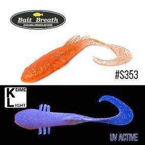 Силіконова приманка, Їстівний силікон Bait Breath BeTanCo Curly Tail 2" (8 шт.) (S353 UV Ｈologram Smoke／Blue)