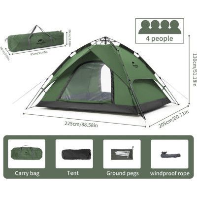 Палатка Naturehike чотиримісний автоматичний NH21ZP008 темно-зелений (6976023920660) | Зображення 5
