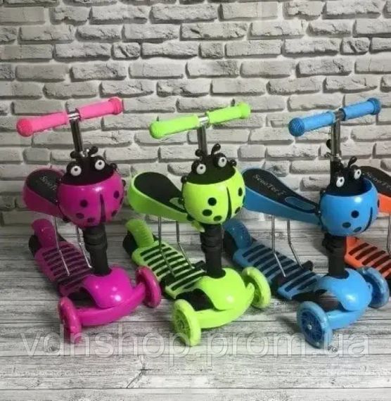 Детский самокат Best Scooter 5в1  Божья коровка