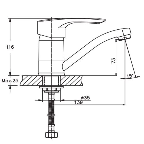Змішувач для кухні Haiba HANSBERG 555 HB0215 | Зображення 1