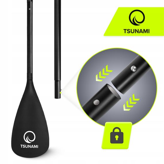 Весло для SUP дошки TSUNAMI 2 в 1 160-225 см регульоване, складне Black (P-5907739316431) | Зображення 6
