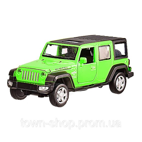 Детская машинка металлическая Jeep Wrangler Rubicon АВТОПРОМ 6616 масштаб 1:32 (Зеленый)