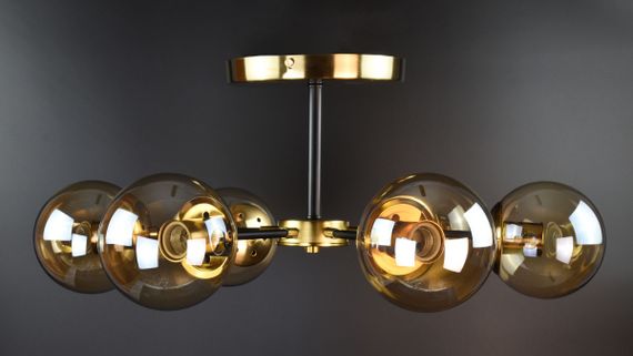 Люстра стельова на 6 лампочок 26486 Латунь 26х65х65 см.