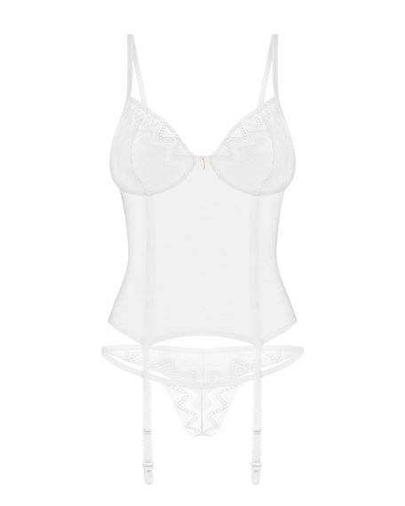 Корсет Obsessive Alissium corset & thong, M/L, гнучкі кісточки, відкрита спина, стрінги в комплекті | Зображення 5