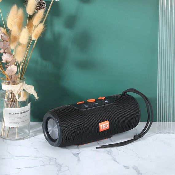 Портативна Bluetooth колонка TG341 зі шнурком, акумуляторна переносна колонка. Колір: чорний | Зображення 2
