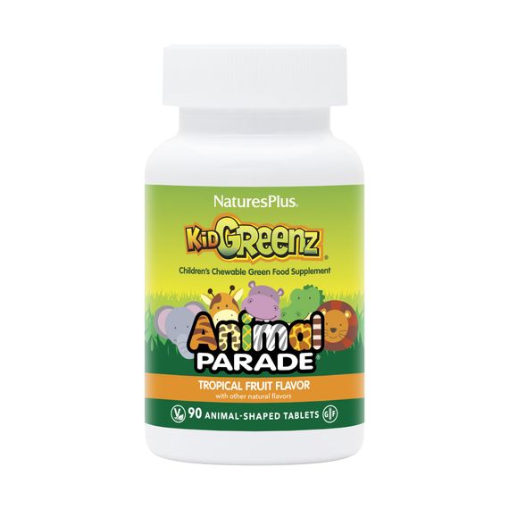 Зелена їжа для дітей Nature's Plus Animal Parade Kid Greenz Children's Chewable Green Food Supplement 90Animal-Tablets (Tropical Fruit)