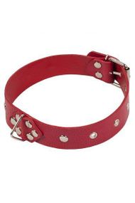 Ошейник Leather Restraints Collar Red Sex Aura