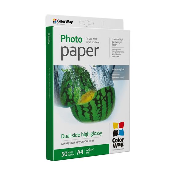 Фотопапір ColorWay A4 220г Glossy 50ст. (PGD220050A4) | Зображення 1