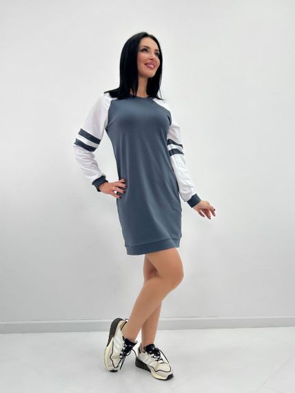 Женское весеннее спортивное трикотажное платье GF08577 цвет темно-серый, размер 50/52 | Зображення 2