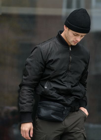 Сумка на пояс бананка Sambag Tirso LTH чорний тканевий 31 х 12 х 5 см (80331065m) | Зображення 2