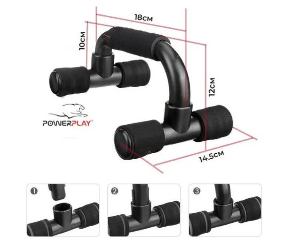 Упори для віджимань PowerPlay 4316 Push Up Bars пластикові (Скошені) (PP_4316) | Зображення 1