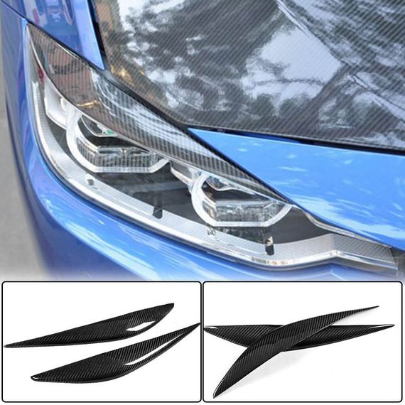 Реснички на фары V1 (для F30, Карбон) для BMW 3 серия F-30/31/34 2012-2019 гг | Зображення 1