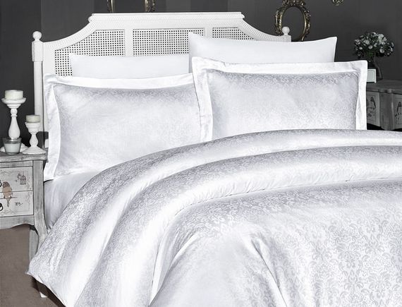 Постельное белье First Choice Jacquard Satin 200х220 см Misra White