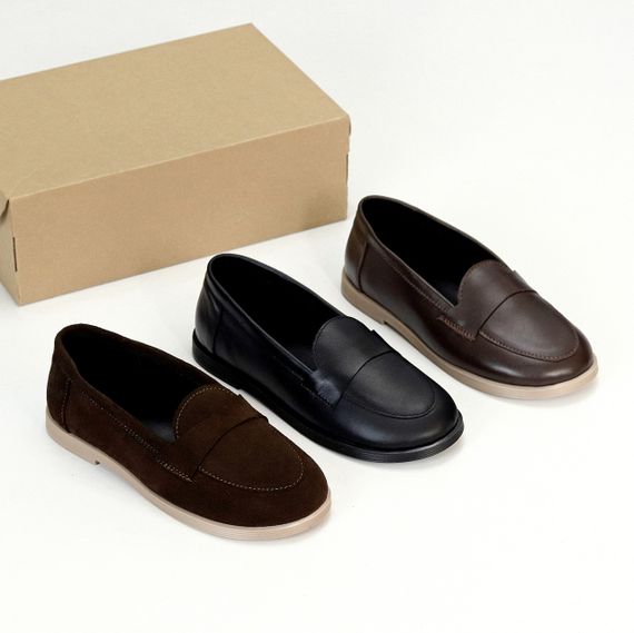 Класичні шкіряні лофери колір гіркий Шоколад виробництво Україна | Зображення 9