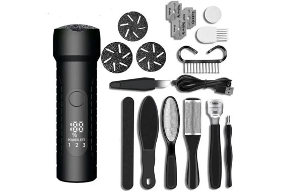 Пемза електрична для ніг пемза з круглими насадками для ніг на USB роликова пилка Schwarz&Mayer 17 елементів в наборі | Зображення 2