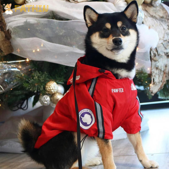 Куртка ветровка з тонкою підкладкою водонепроникна the dog face для собак червона S розмір | Зображення 9