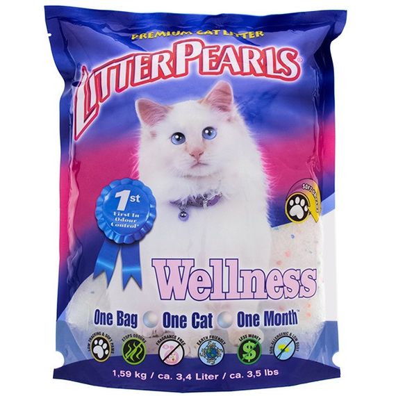 Силикагелевый наполнитель для кошачьего туалета Litter Pearls Wellness, 3.4 л