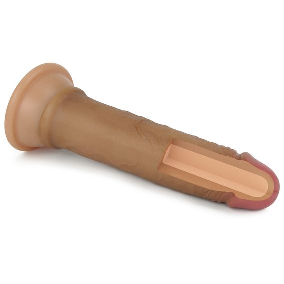 Фалоімітатор - Dual-Layered Silicone Cock 7" Brown sexstyle | Зображення 4