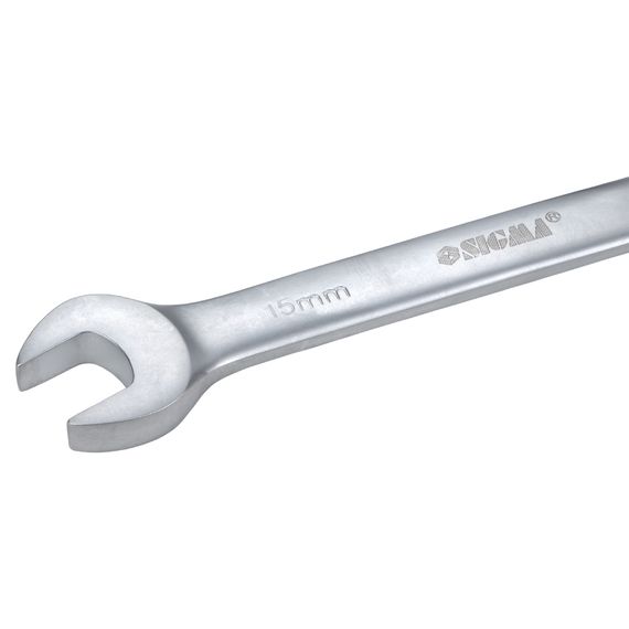 Ключ ріжково-накидний Sigma з трещіткою 15 мм CrV satine (6022151) | Зображення 2