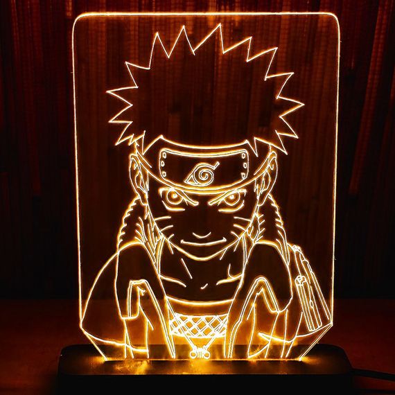 Акриловий світильник-нічник Наруто 2 жовтий tty-n000138
