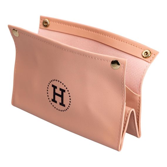 Серветниця з еко шкіри 20×7.5×11.5 см для серветок на кнопках Рожевий HP-3-213P | Зображення 3