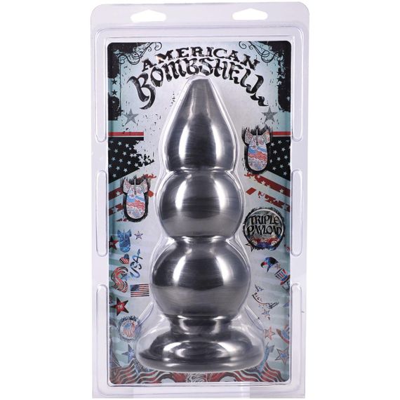 Анальная пробка для фистинга Doc Johnson American Bombshell Triple Payload Gun Metal Sex Aura | Зображення 2