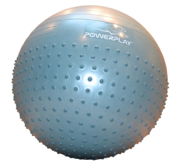 М'яч для фітнесу (фітбол) напівмасажний PowerPlay 4003 Ø65 cm Gymball  Зелений + помпа | Зображення 6