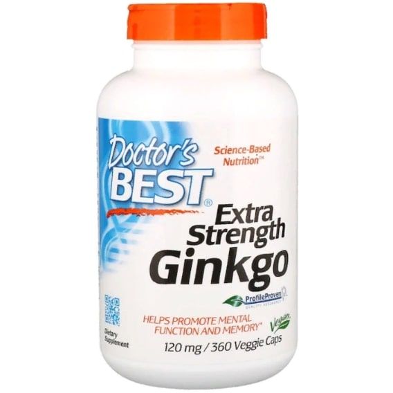 Гінко білоба Doctor's Best Extra Strength Ginkgo 120 mg 360 Veg Caps DRB-00273