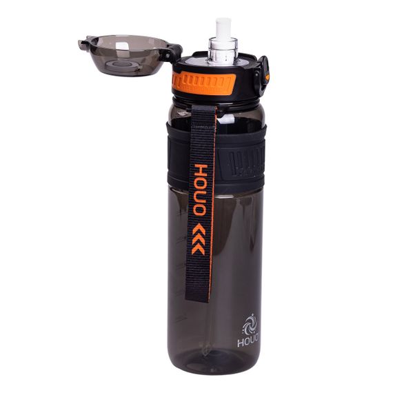 Бутылка для воды Houo спортивная 1 литр с флип крышкой черная HP-14-33B | Зображення 2