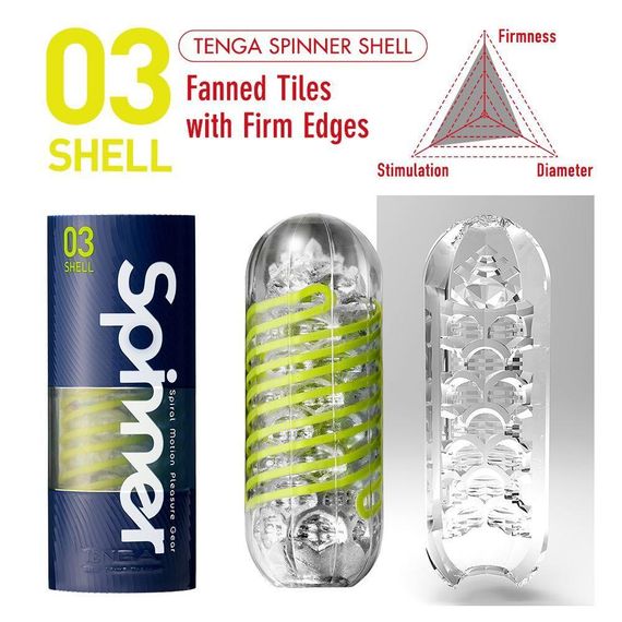 Мастурбатор Tenga Spinner 03 Shell с упругой стимулирующей спиралью внутри Sex Aura | Зображення 2