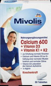Комплекс вітамінів Mivolis Calcium 600 мг. + D3 + K1 + K2 вітаміни Міволіс Кальцій