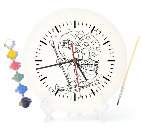 Детский набор для творчества часы раскраска Новогодний подарок 30 см (Г0074)