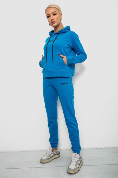 Спортивний костюм жіночий двонитка, колір джинс, 214R1419-006 | Зображення 2