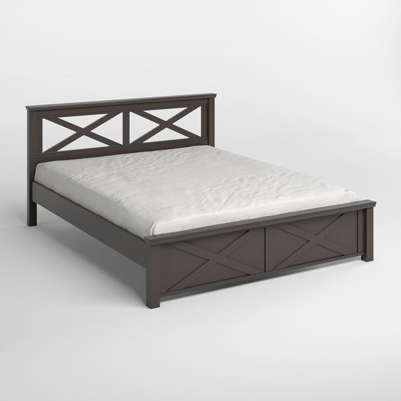 Двоспальне дерев&#039;яне ліжко Mebigrand Прованс Н Графітовий (RAL9011) 140х190 см (MBG-3096) | Зображення 1