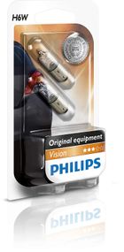 Указательные лампа галогеновые PHILIPS 12036 BLI2 H6W 12V 6W BAX9s 2 штуки на блистере