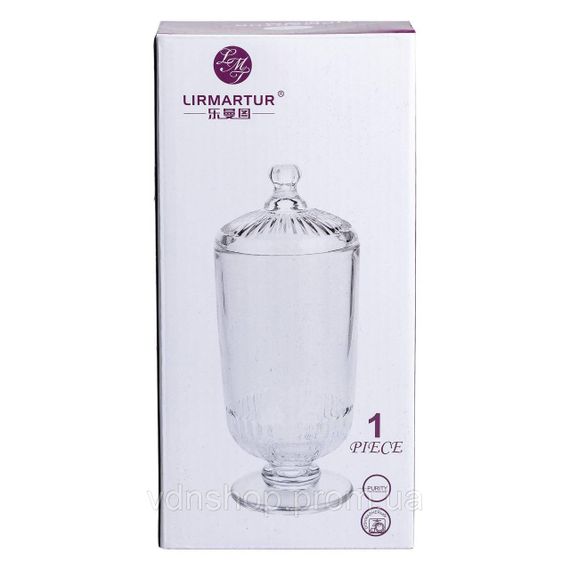 Конфетница с крышкой стеклянная Ø 10 см HP-YH-18 | Зображення 4