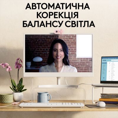 Веб-камера Logitech Brio 100 Full HD Rose (960-001623) | Зображення 2