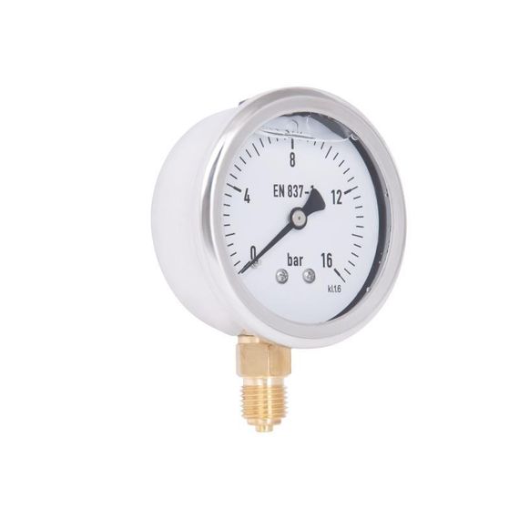 Манометр гліцериновий Thermo Alliance Forte d63 мм, 1/4"Н із нижнім під'єднанням (латунь) 0–16 барів TAF170G16B | Зображення 3