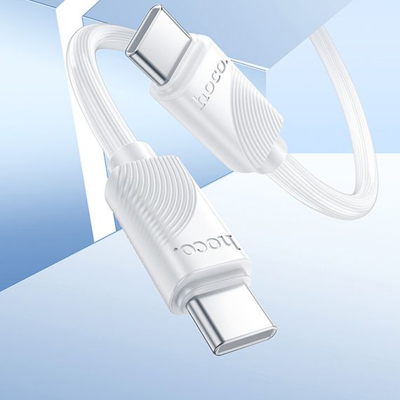 Дата кабель Hoco X114 Energy Type-C to Type-C 60W (1m) White | Зображення 1
