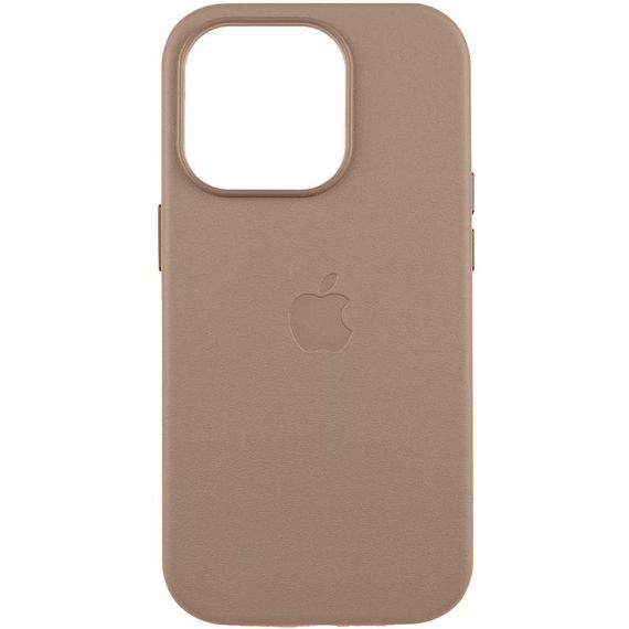 Кожаный чехол Leather Case (AAA) with MagSafe and Animation для Apple iPhone 15 Pro Max (6.7") Taupe