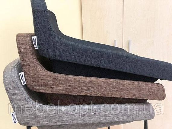 Стул барный Comfy (Комфи) Concepto мягкий серый, ткань рогожка | Зображення 6